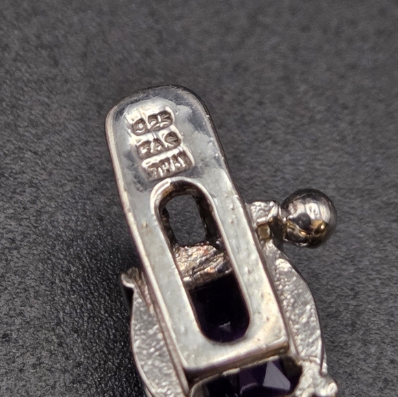 Amethyst Sterling Silver Bracelet. 8 Inch - Picture 5 of 5